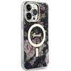 Guess GUHMP14XHCFWSK Apple iPhone 14 Pro Max 6.7″ juodos spalvos kietas dėklas Flower MagSafe