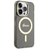 Guess GUHMP14XHCMCGK Apple iPhone 14 Pro Max 6.7″ juodos spalvos kietas dėklas Glitter Gold MagSafe