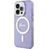 Guess GUHMP14XHCMCGU Apple iPhone 14 Pro Max 6.7″ violetinės spalvos kietas dėklas Glitter Gold MagSafe