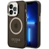 Guess GUHMP14XHTCMK Apple iPhone 14 Pro Max 6,7″ juodos spalvos kietas dėklas Gold Outline Translucent MagSafe