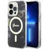 Guess GUHMP14XHTMRSK Apple iPhone 14 Pro Max 6.7″ juodos spalvos kietas dėklas Golden Marble MagSafe