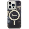 Guess GUHMP14XHTMRSK Apple iPhone 14 Pro Max 6.7″ juodos spalvos kietas dėklas Golden Marble MagSafe