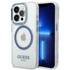 Guess GUHMP14XHTRMB Apple iPhone 14 Pro Max6.7″ mėlynas kietas dėklas Metal Outline Magsafe