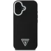 Guess GUHMP16MPGTSPSK Apple iPhone 16 Plus 6.7″ juodos spalvos kietas dėklas Grained Triangle MagSafe