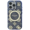 Guess GUHMP16XH4PYEEB Apple iPhone 16 Pro Max 6.9″ mėlynas kietas dėklas IML Peony On 4G Background Magsafe