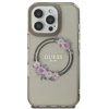 Guess GUHMP16XHFWFCK Apple iPhone 16 Pro Max 6.9″ juodos spalvos kietas dėklas IML Flowers Wreath MagSafe