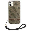 „Guess“ GUOHCN61H4STW „Apple iPhone 11“ rudas kietas dėklas 4G su spauda ir dirželiu.