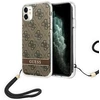 „Guess“ GUOHCN61H4STW „Apple iPhone 11“ rudas kietas dėklas 4G su spauda ir dirželiu.