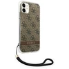 „Guess“ GUOHCN61H4STW „Apple iPhone 11“ rudas kietas dėklas 4G su spauda ir dirželiu.