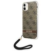 „Guess“ GUOHCN61H4STW „Apple iPhone 11“ rudas kietas dėklas 4G su spauda ir dirželiu.