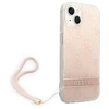 Dėklas Guess GUOHCP14MH4STP Apple iPhone 14 Plus / 15 Plus 6.7″ rožinės spalvos hardcase 4G Print Strap