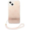 Dėklas Guess GUOHCP14MH4STP Apple iPhone 14 Plus / 15 Plus 6.7″ rožinės spalvos hardcase 4G Print Strap