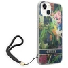 Guess GUOHCP14MHFLSB Apple iPhone 14 Plus / 15 Plus 6.7" mėlynas kietas dėklas su gėlių raštu