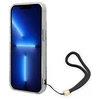 Guess GUOHCP14SHFLSB Apple iPhone 14 / 15 / 13 6.1" mėlynas kietas dėklas su gėlių formos dirželiu