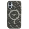 Guess GUHMP16SH4DTEW Apple iPhone 16 6.1″rudos spalvos kietas dėklas IML 4G Background MagSafe