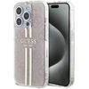 Guess GUHCP14XH4PSEGP Apple iPhone 14 Pro Max 6.7″ rožinės spalvos kietas dėklas IML 4G Gold Stripe