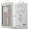 Guess IML 4G Gold Stripe dėklas iPhone 15 Pro - rožinis