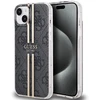Guess GUHCP15MH4PSEGK Apple iPhone 15 Plus / 14 Plus 6.7″ juodos spalvos kietas dėklas IML 4G Gold Stripe