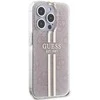 Guess IML 4G Gold Stripe dėklas iPhone 15 Pro - rožinis