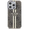 Guess IML 4G Gold Stripe dėklas, skirtas iPhone 15 Pro - rudas