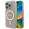 Guess GUHMP16LH4STP Apple iPhone 16 Pro 6.3″ rožinės spalvos kietas dėklas IML 4G MagSafe