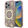 Guess GUHMP16LH4PYEEP Apple iPhone 16 Pro 6.3″ rožinės spalvos kietas dėklas IML Peony On 4G Background MagSafe