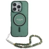 Guess IML Glitter With Pearl Strap MagSafe - dėklas skirtas Apple iPhone 16 Pro Max Žalias