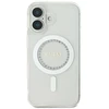 Guess GUHMP16MPFTDTEH Apple iPhone 16 Plus 6.7″ baltos spalvos kietas dėklas IML Rhinestones MagSafe
