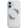 Guess GUHMP16MHFWFCT Apple iPhone 16 Plus 6.7″ skaidrus kietas dėklas IML Flowers Wreath MagSaf