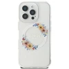 Guess GUHMP16LHFWFCT Apple iPhone 16 Pro 6.3″ transprent kietas dėklas IML Flowers Wreath MagSafe