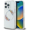 Guess GUHMP16LHFWFCT Apple iPhone 16 Pro 6.3″ transprent kietas dėklas IML Flowers Wreath MagSafe