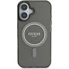 Guess GUHMP16MHFGEREK Apple iPhone 16 Plus 6.7″ juodos spalvos kietas dėklas IML Glitter Circle MagSafe