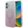 Guess GUHMP16SHGRCELP Apple iPhone 16 6.1″ rožinės spalvos kietas dėklas IML Glitter Gradient MagSafe