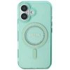 Guess GUHMP16MPFTDTEN Apple iPhone 16 Plus 6.7″ žalias kietas dėklas IML Rhinestones MagSafe