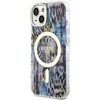 Guess GUHMP14SHLEOPWB Apple iPhone 14 / 15 / 13 6.1″ mėlynas kietas dėklas Leopard MagSafe