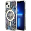Guess GUHMP14SHLEOPWB Apple iPhone 14 / 15 / 13 6.1″ mėlynas kietas dėklas Leopard MagSafe