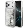 Guess Liq. Glitter Charms dėklas skirtas Apple iPhone 17 Pro Max sidabro spalvos