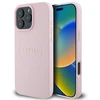 Guess GUHMP15XPGHSMMP Apple iPhone 15 Pro Max 6.7″ rožinės spalvos kietas dėklas Grained Ring MagSafe
