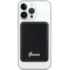 „Guess“ indukcinė išorinė baterija 5W GUPBM3ALGSGK 3000mAh juodos spalvos „MagSafe Metal Script Logo“