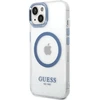 Guess GUHMP14MHTRMB Apple iPhone 14 Plus / 15 Plus 6.7″ mėlynas kietas dėklas Metal Outline Magsafe