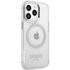 Guess GUHMP13LHTRMS Apple iPhone 13 Pro / 13 6,1″ sidabrinis kietas dėklas Metal Outline Magsafe