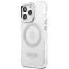 Guess GUHMP13LHTRMS Apple iPhone 13 Pro / 13 6,1″ sidabrinis kietas dėklas Metal Outline Magsafe
