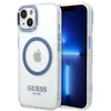 Guess GUHMP14MHTRMB Apple iPhone 14 Plus / 15 Plus 6.7″ mėlynas kietas dėklas Metal Outline Magsafe