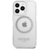 Guess GUHMP13LHTRMS Apple iPhone 13 Pro / 13 6,1″ sidabrinis kietas dėklas Metal Outline Magsafe