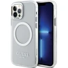 Guess GUHMP12MHTRMS Apple iPhone 12/12 Pro 6.1″ sidabrinis kietas dėklas Metal Outline Magsafe