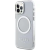 Guess GUHMP12MHTRMS Apple iPhone 12/12 Pro 6.1″ sidabrinis kietas dėklas Metal Outline Magsafe