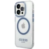Guess GUHMP14LHTRMB Apple iPhone 14 Pro 6,1″ mėlynas kietas dėklas Metal Outline Magsafe