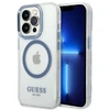 Guess GUHMP14LHTRMB Apple iPhone 14 Pro 6,1″ mėlynas kietas dėklas Metal Outline Magsafe