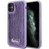 Guess GUHCN61PSFDGSU Apple iPhone 11 / Xr 6.1″ violetinės spalvos kietas dėklas Sequin Script Metal