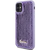 Guess GUHCN61PSFDGSU Apple iPhone 11 / Xr 6.1″ violetinės spalvos kietas dėklas Sequin Script Metal